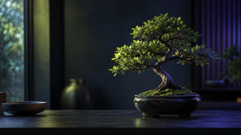 Bonsai tree with clear branch structure, for keyword structure in SEO