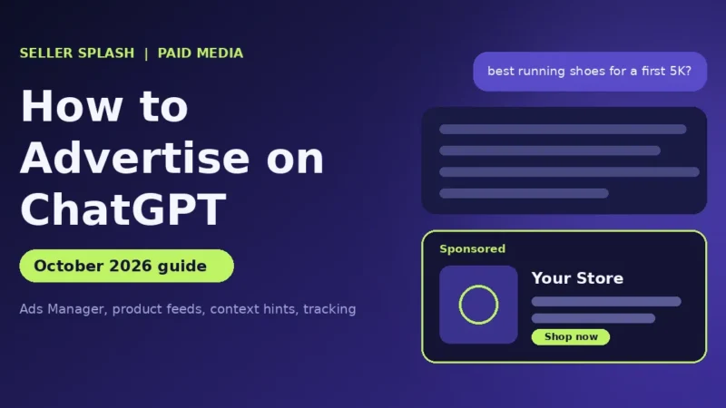 Illustration of a sponsored ad card shown below a ChatGPT answer, for a guide on how to advertise on ChatGPT