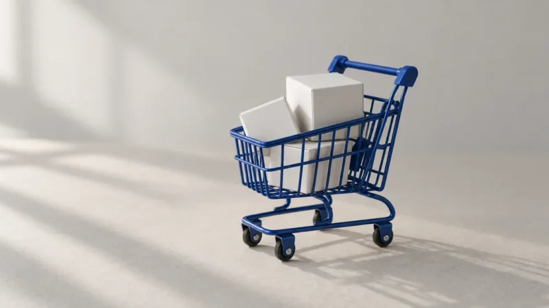 Kraft boxes and blue tape, Walmart Marketplace illustration